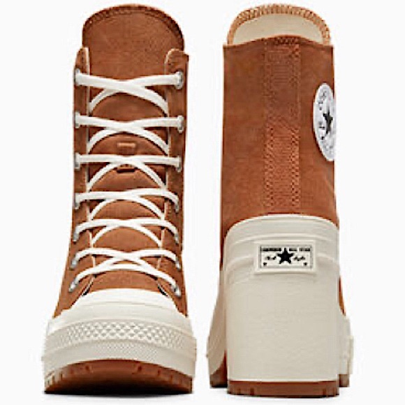 Converse Chuck Sneaker Heels Chunky Size 12 Brown White Fits 12.5 Women - Picture 6 of 8